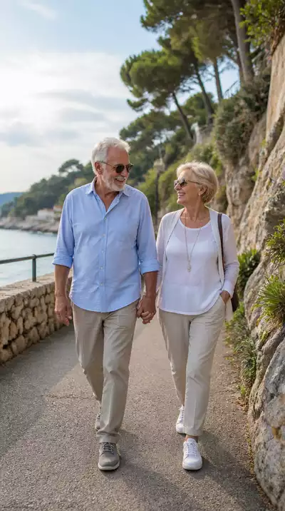 Senior couple enjoying a relaxed trip